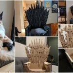 Cardboard Iron Throne Cat Bed a1