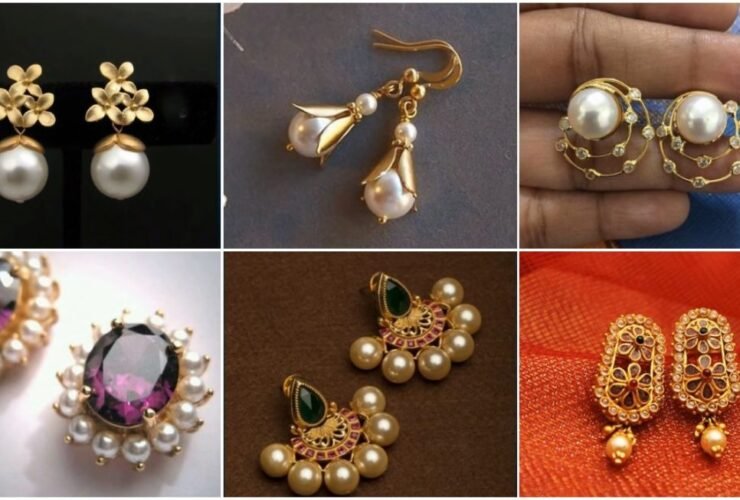 Traditional Pearl and Gold Earrings Designs a1