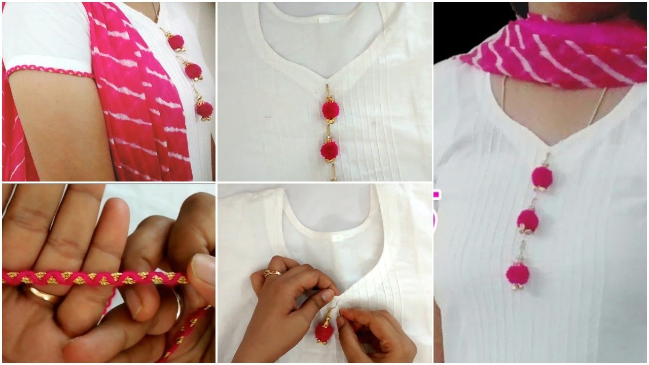 White Kurti with Pom Pom a1