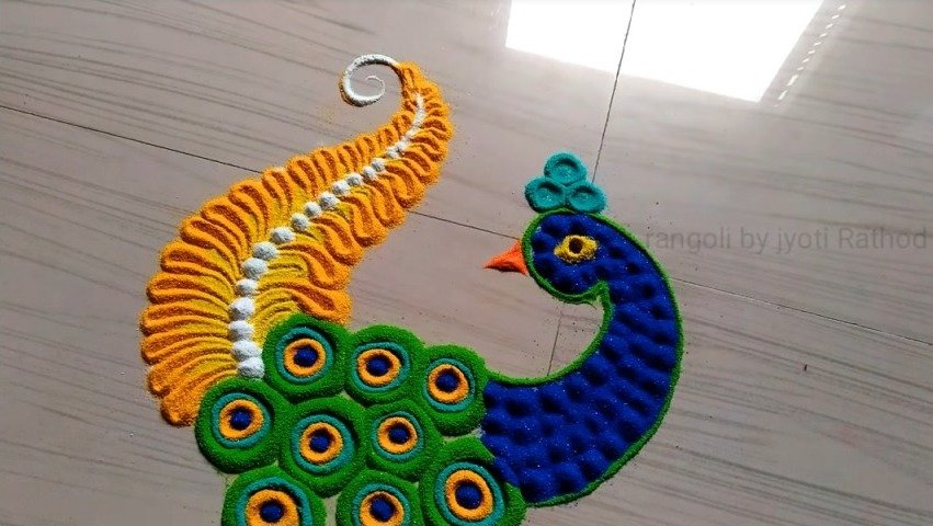 Peacock Rangoli 13