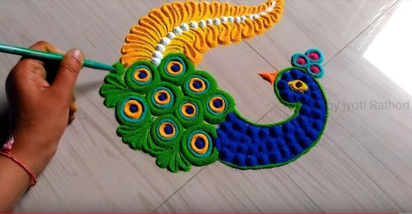 Peacock Rangoli 14