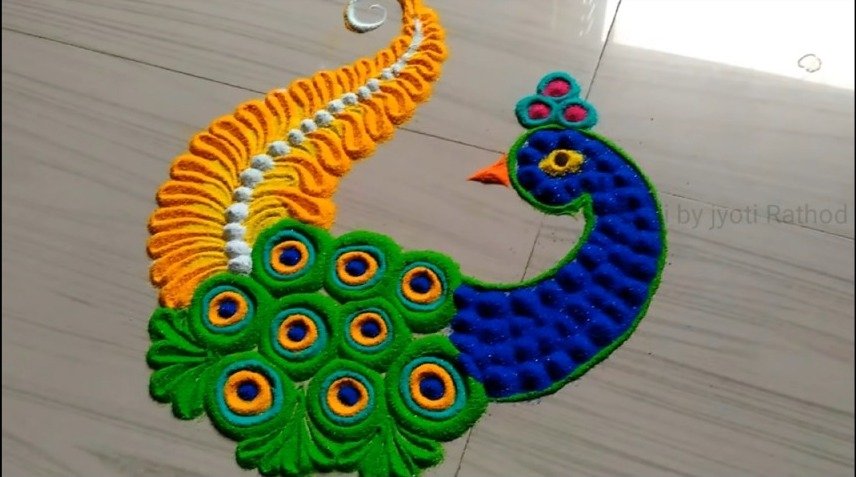 Peacock Rangoli 15