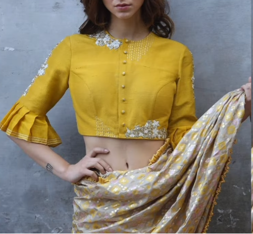 Yellow Blouse Designs 17