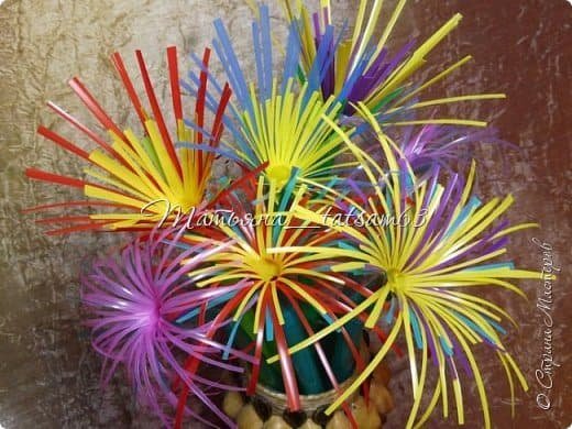 Fireworks Flower from Plastic Tubes 1