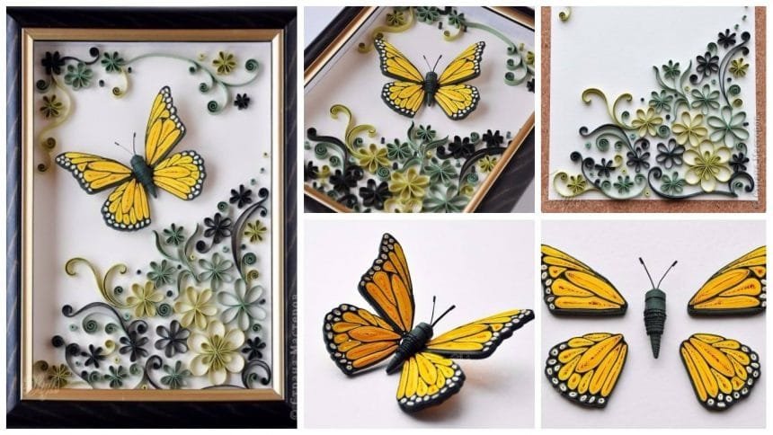 Quilling Butterfly Panel