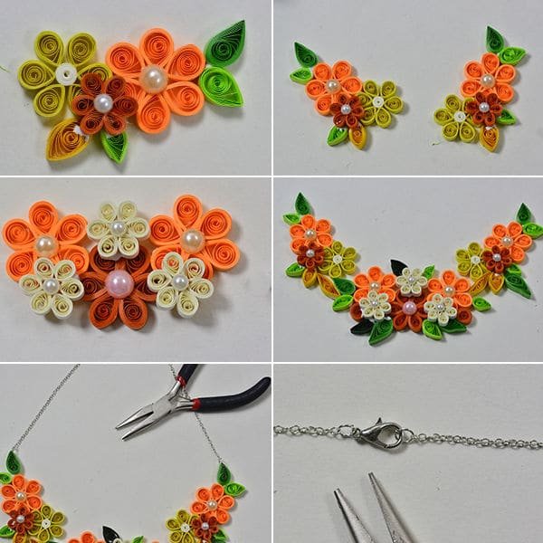 Quilling Flower Necklaces 6