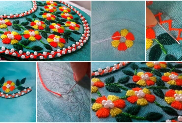 Round Neck Embroidery Designs a1