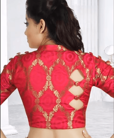 Red Blouse Neck Designs Ideas 17