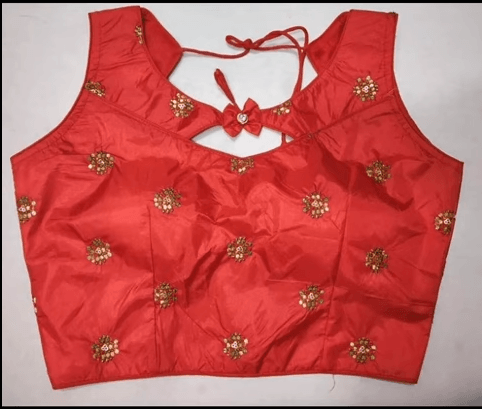 Red Blouse Neck Designs Ideas 18