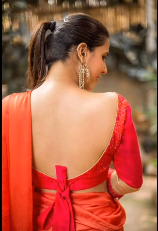 Red Blouse Neck Designs Ideas 2