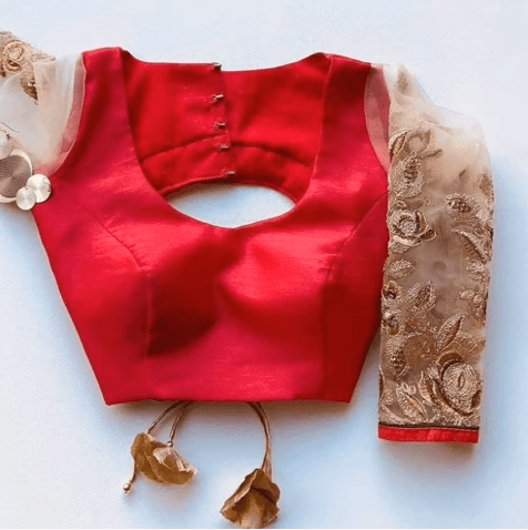 Red Blouse Neck Designs Ideas 3