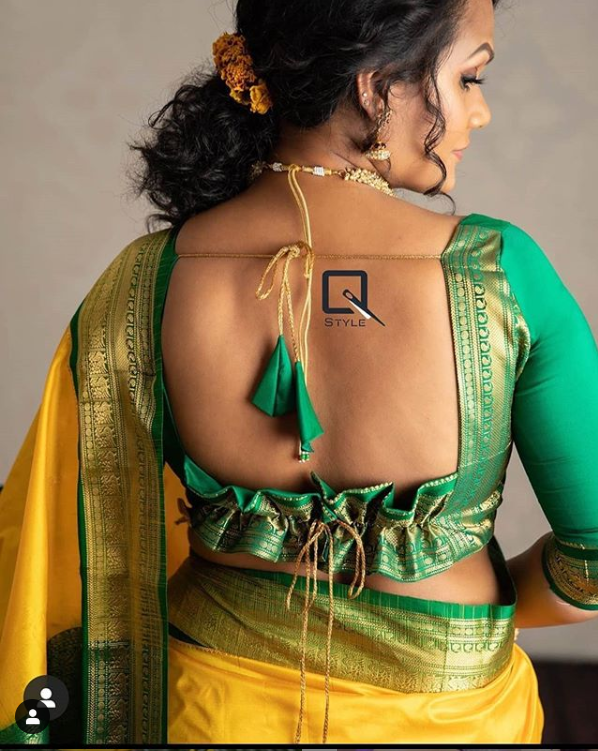 Saree Blouse Back Neck Designs 1
