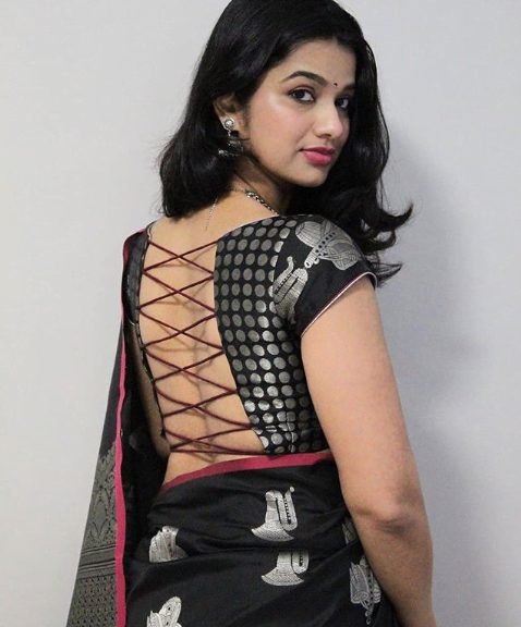 Saree Blouse Back Neck Designs 4