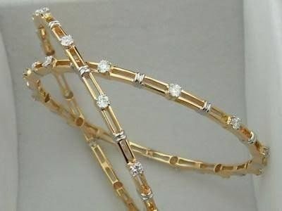 Gold Stone Bangle Design 2