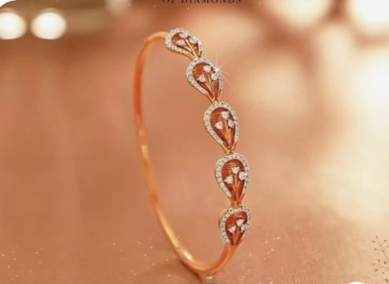 Gold Stone Bangle Design 6