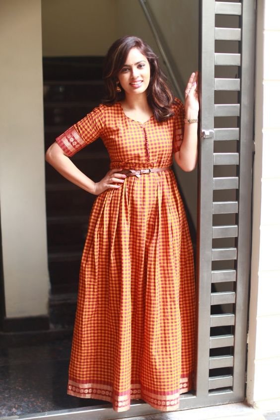Convert Silk Saree into New Dress Designs 11