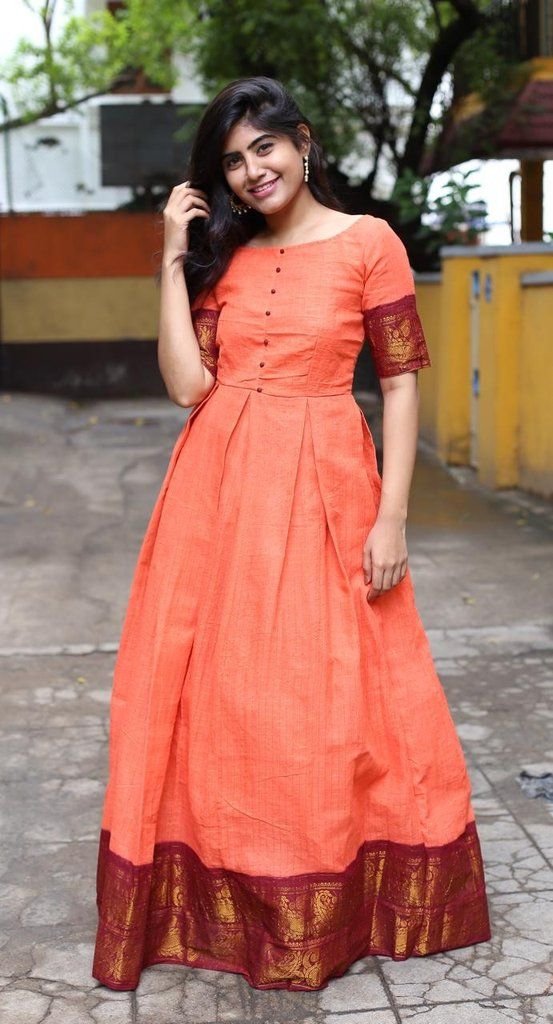Convert Silk Saree into New Dress Designs 15