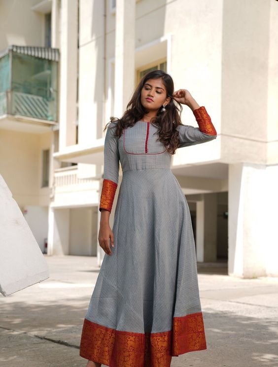 Convert Silk Saree into New Dress Designs 18