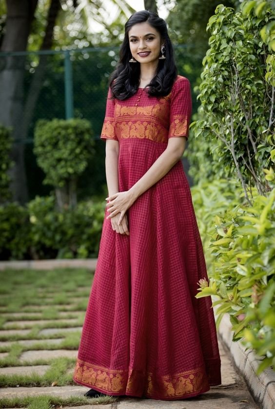 Convert Silk Saree into New Dress Designs 2