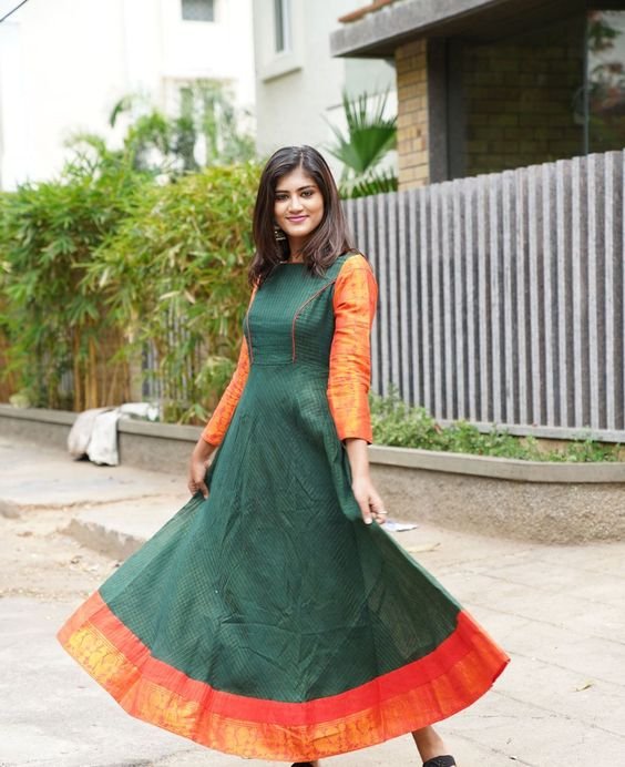 Convert Silk Saree into New Dress Designs 6