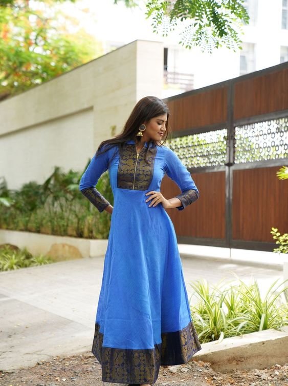 Convert Silk Saree into New Dress Designs 7