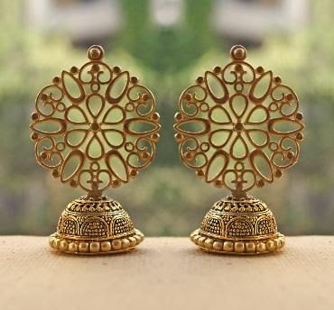 Gold Jhumka Earring Designs 15