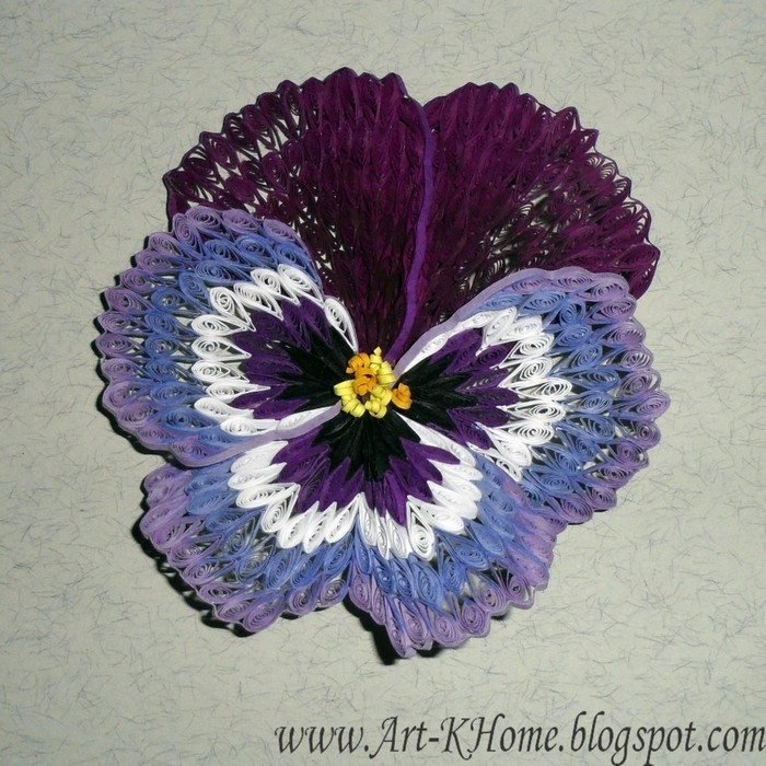 paper quilling pansy flower 1