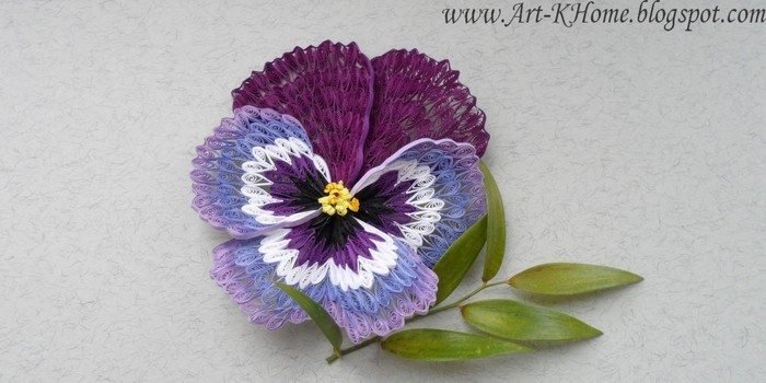 paper quilling pansy flower 10