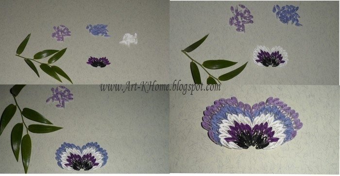 paper quilling pansy flower 3