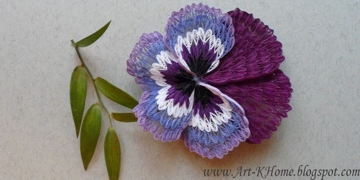 paper quilling pansy flower 9