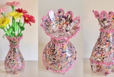 plastic bottle flower vase a1