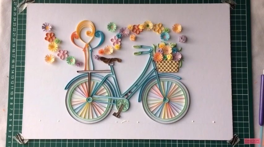 Quilling Bicycle with Flowers 10