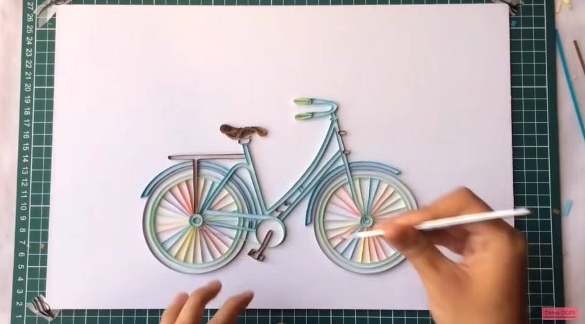 Quilling Bicycle with Flowers 7