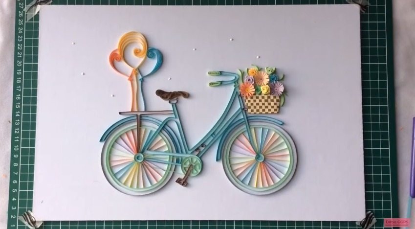 Quilling Bicycle with Flowers 9