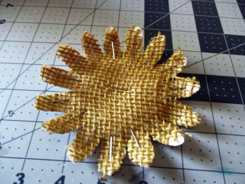 Burlap Sunflower 17