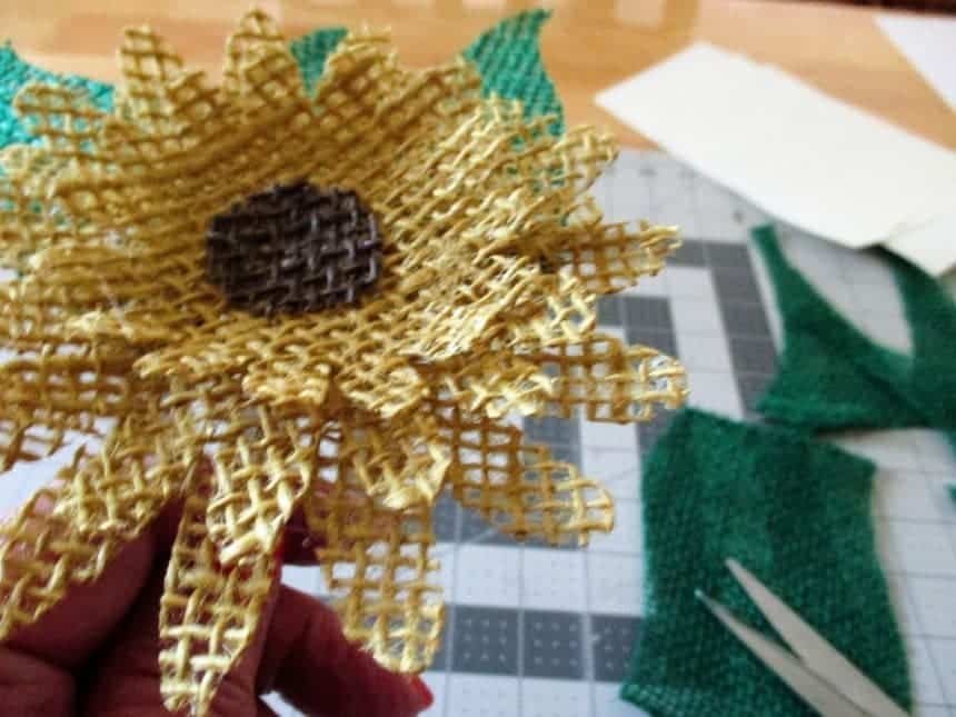 Burlap Sunflower 23