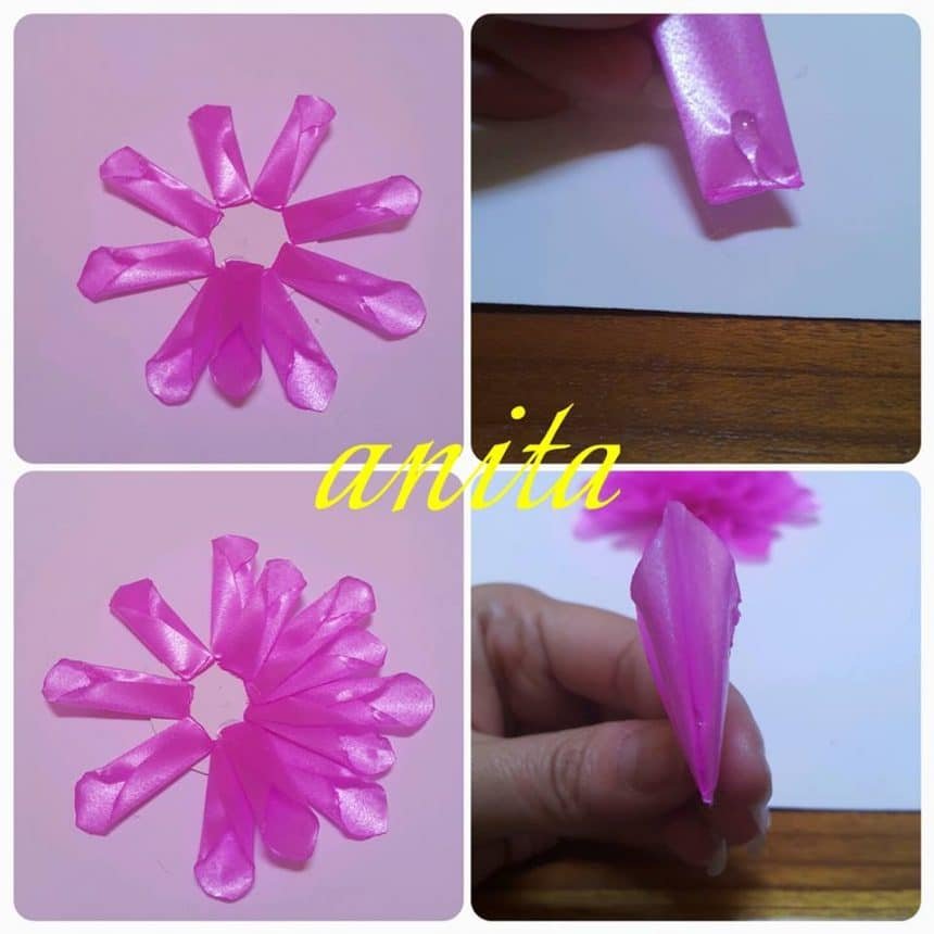 Dahlia flower making 9