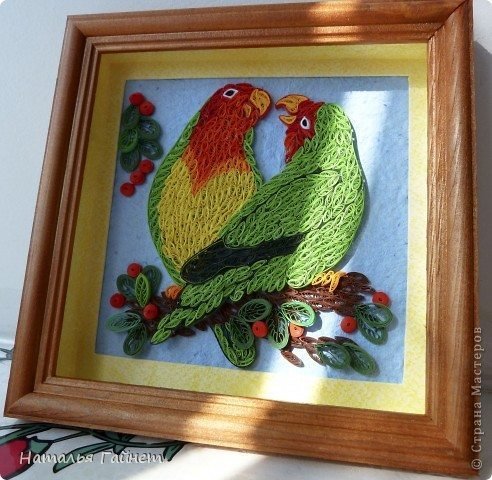 Lovebirds from quilling 1