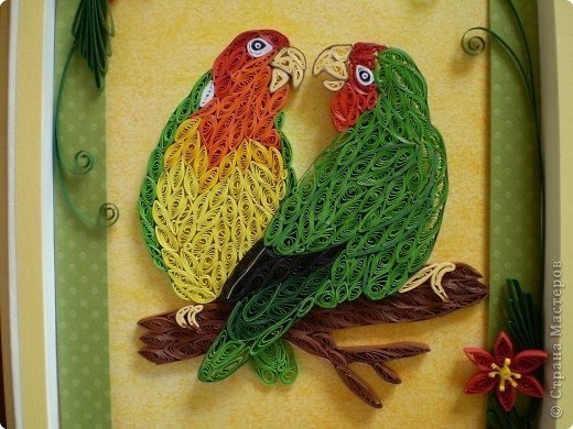 Lovebirds from quilling 10