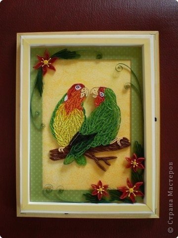 Lovebirds from quilling 5