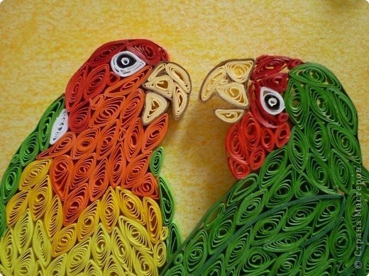 Lovebirds from quilling 9