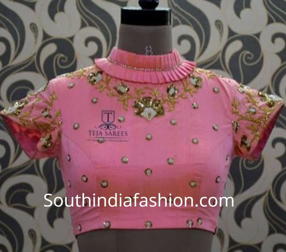 frill collar blouse designs 9
