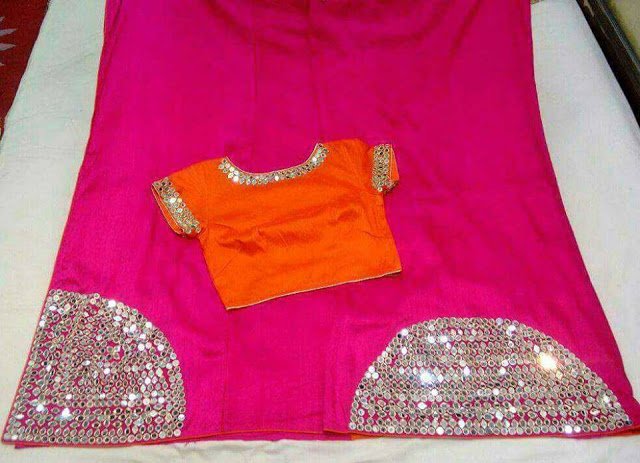 mirror work blouse designs 8