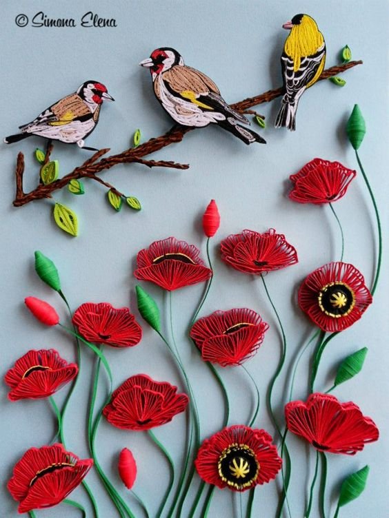 quilled poppies 1