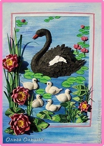 quilling little swans 8