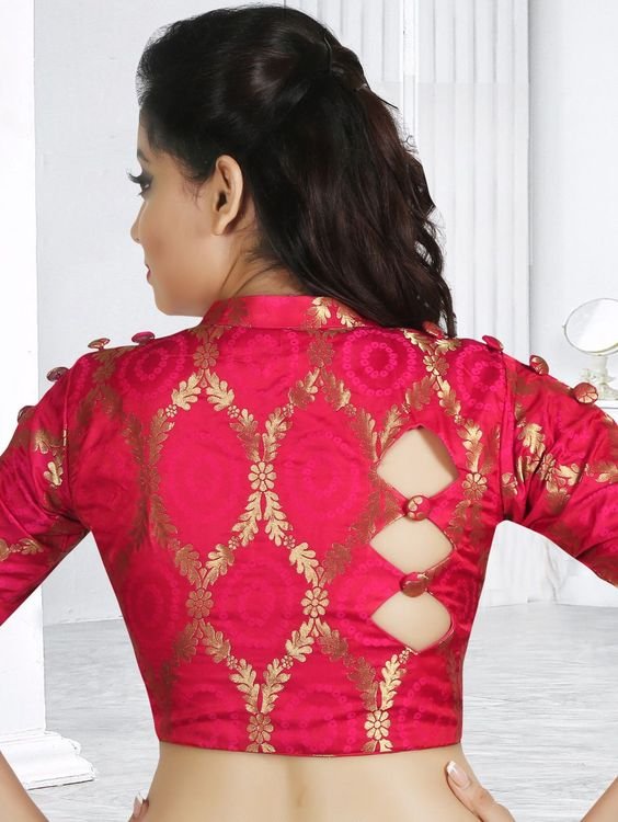 saree blouse neck design 11