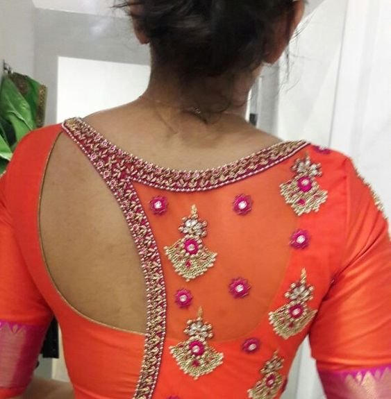 saree blouse neck design 24