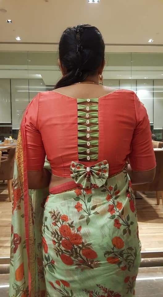 saree blouse neck design 9