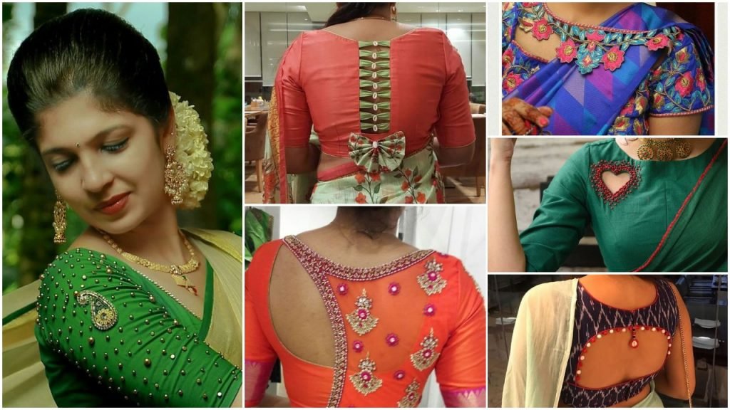 saree blouse neck design a1