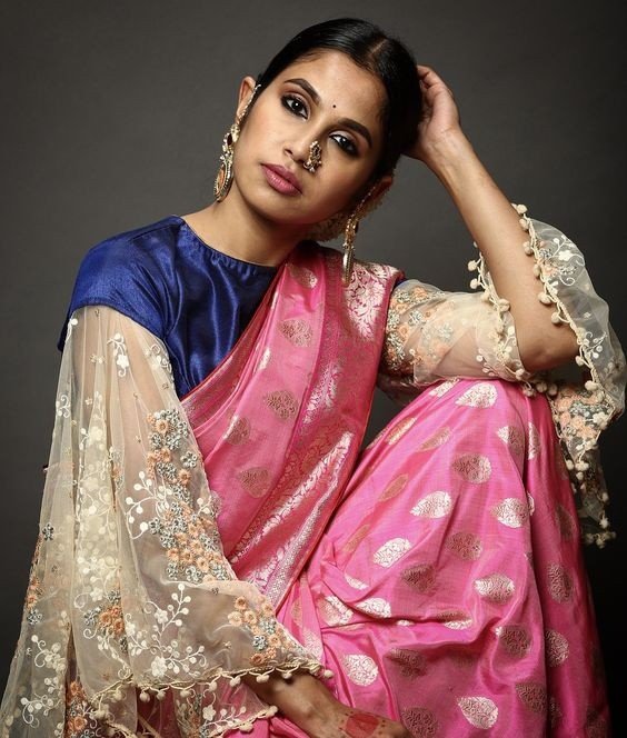saree blouse sleeve designs 19
